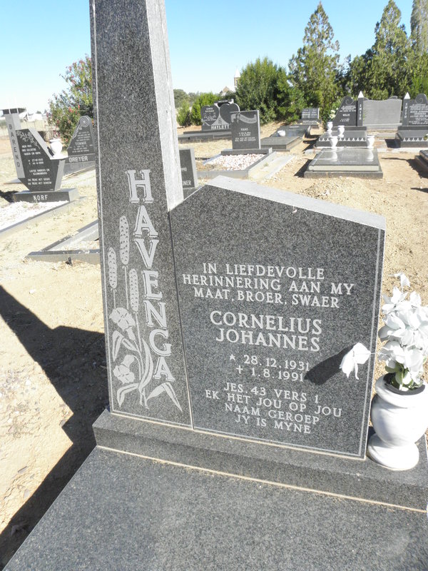 HAVENGA Cornelius Johannes 1931-1991