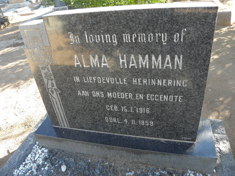 HAMMAN Alma 1916-1959