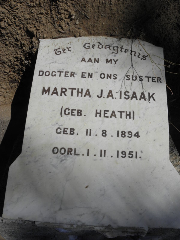 ISAAK Martha J.A. nee HEATH 1894-1951