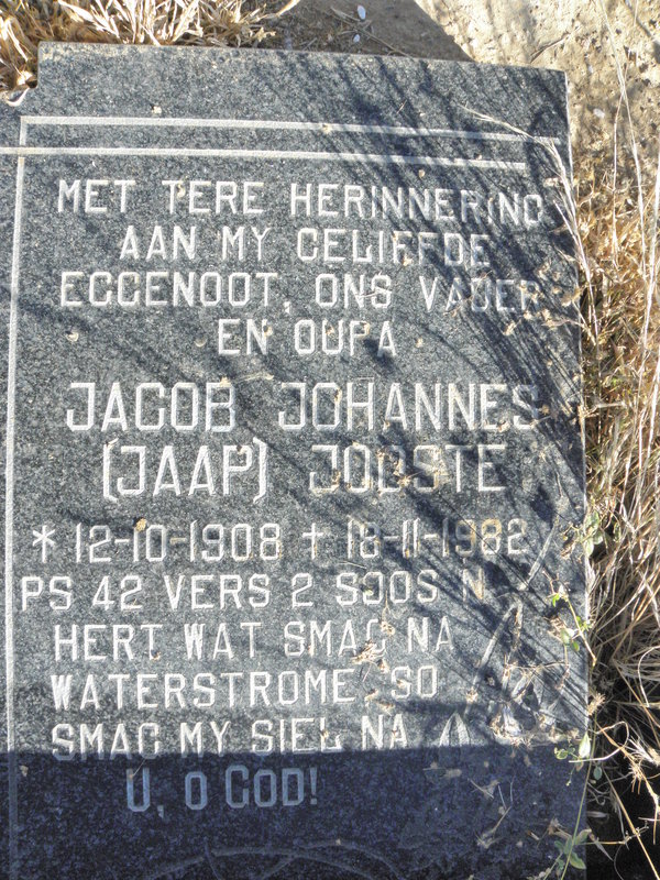 JOOSTE Jacobus Johannes 1908-1982