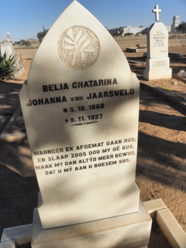 JAARSVELD Belia Chatarina Johanna, van 1868-1937