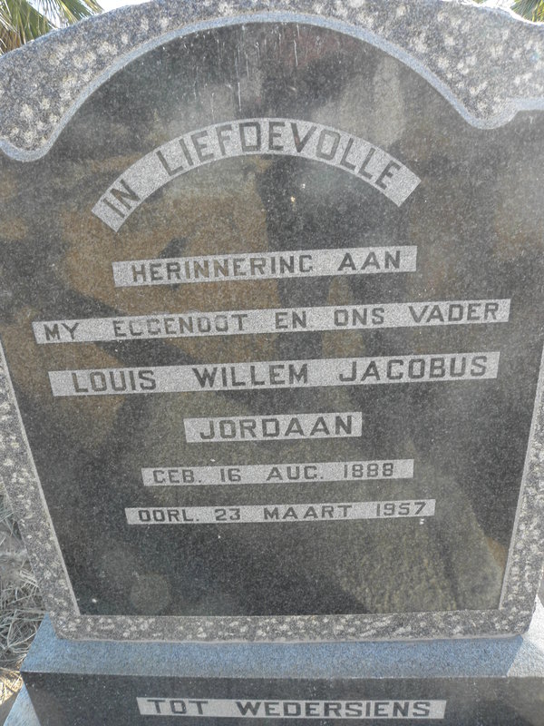 JORDAAN Louis Willem Jacobus 1888-1957