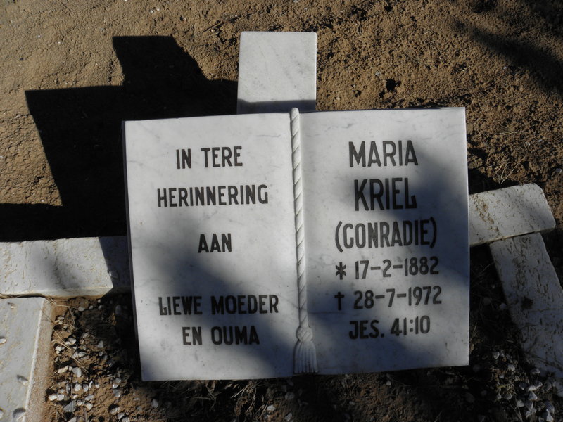 KRIEL Maria geb CONRADIE 1882-1972
