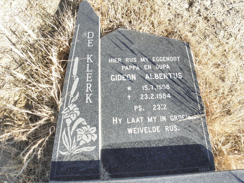 KLERK Gideon Albertus, de 1908-1984