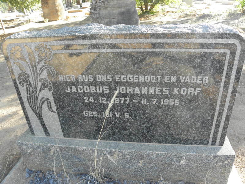 KORF Jacobus Johannes 1899-1955