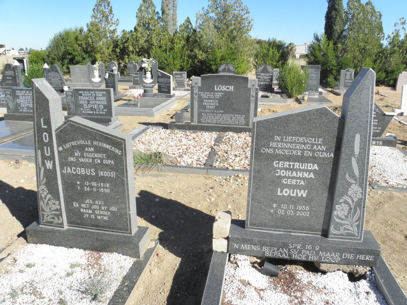 LOUW Jacobus 1918-1990 &amp; Gertruida Johanna 1936-2002