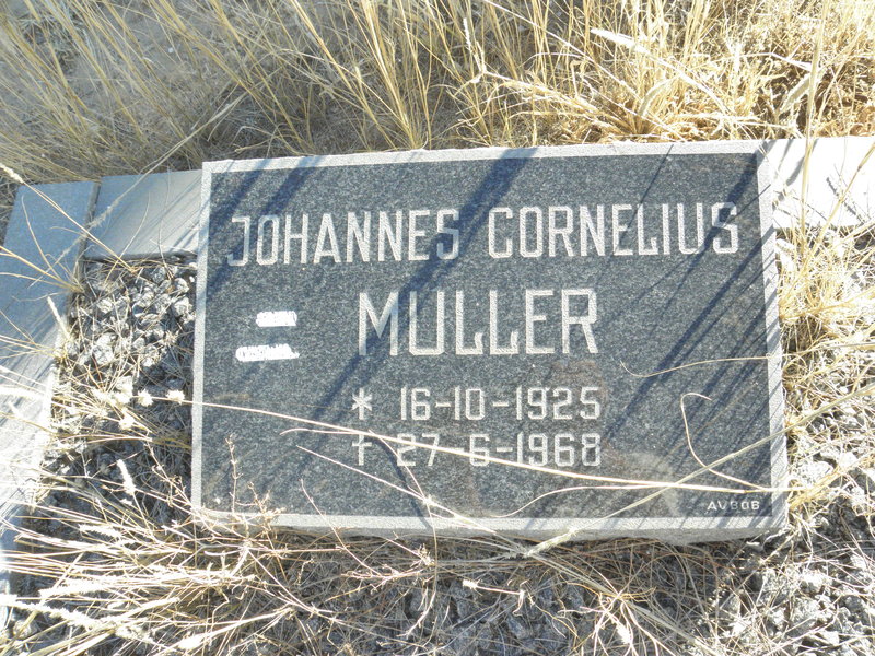 MULLER Johannes Cornelius 1925-1968