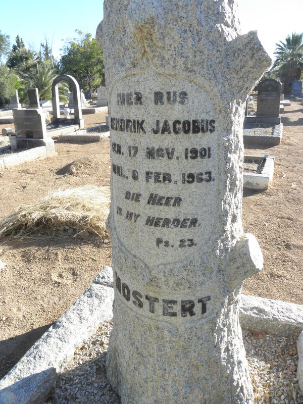 MOSTERT Hendrik Jacobus 1901-1963
