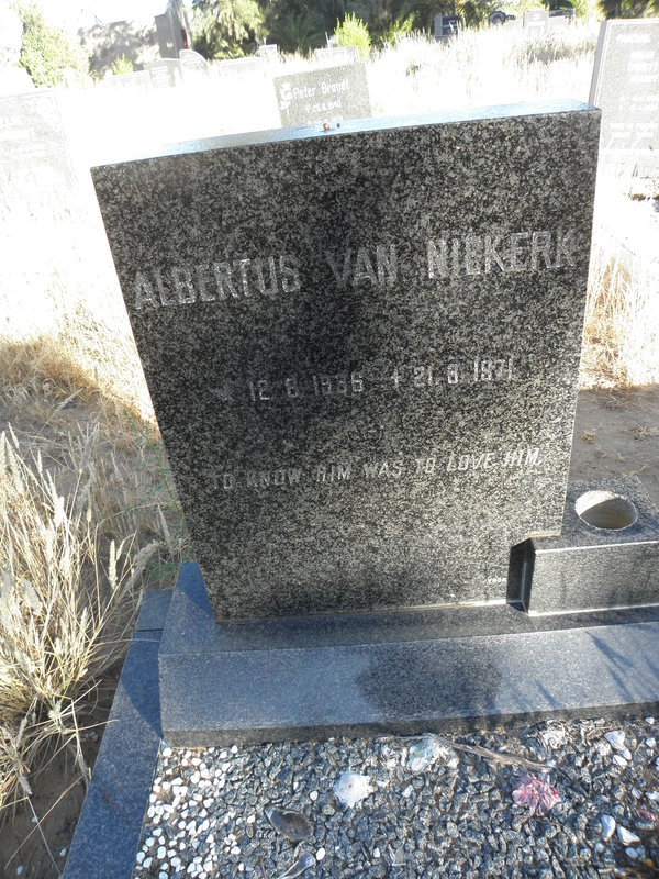 NIEKERK Albertus, van 1936-1971