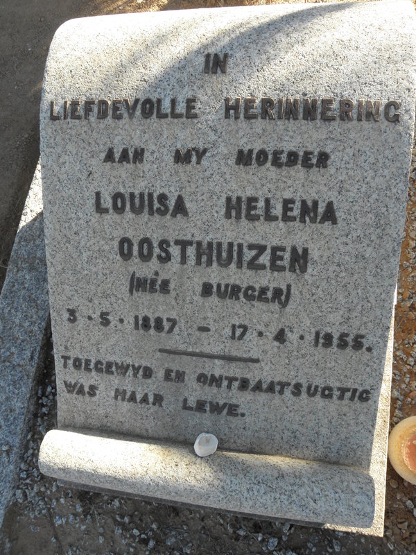 OOSTHUIZEN Louisa Helena nee BURGER 1887-1955