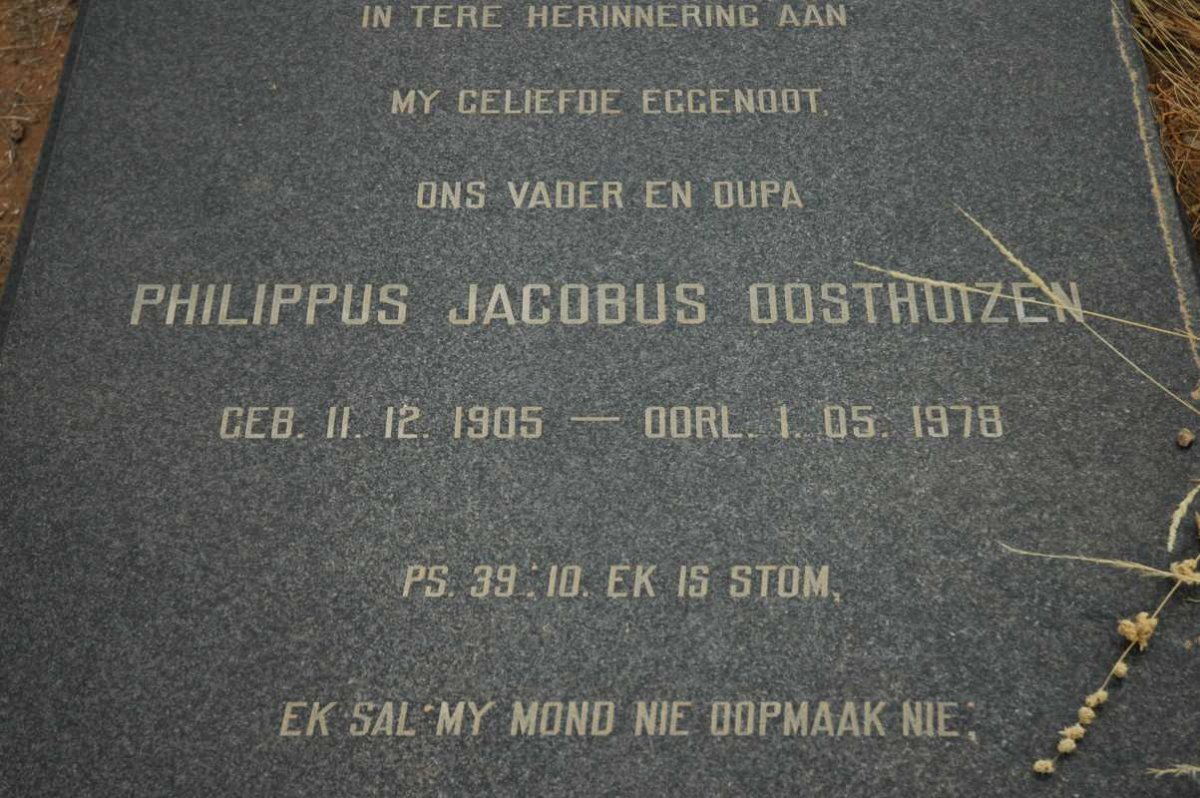 OOSTHUIZEN Philippus Jacobus 1905-1978