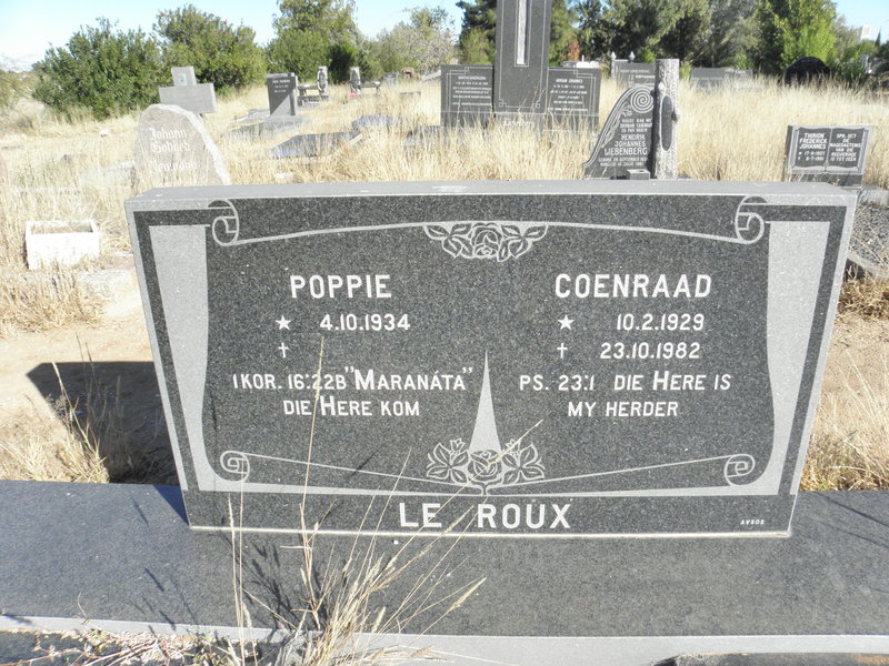 ROUX Coenraad, le 1929-1982 &amp; Poppie 1934-