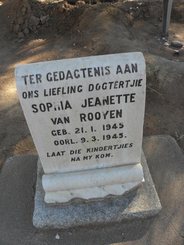 ROOYEN Sophia Jeanette, van 1945-1945
