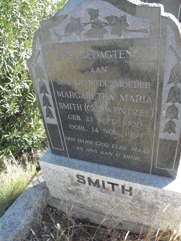 SMITH Margaretha Maria nee WENTZEL 1900-1959