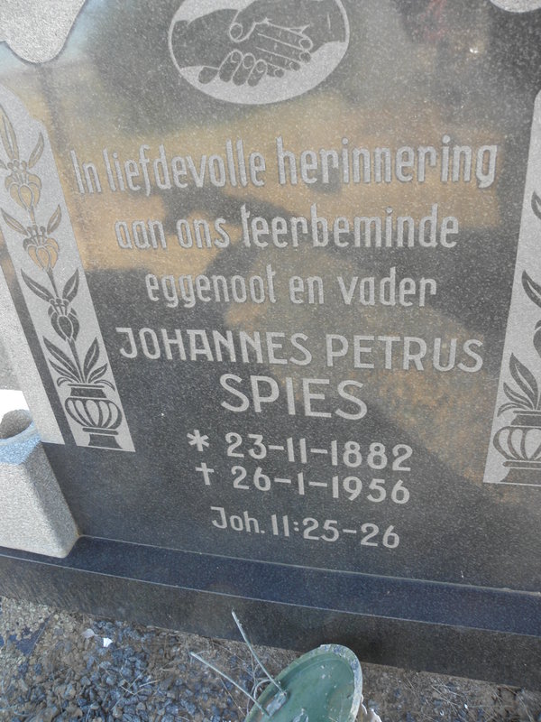 SPIES Johannes Petrus 1882-1956