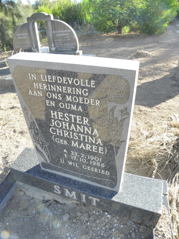 SMIT Hester Johanna Christina nee MAREE 1901-1986