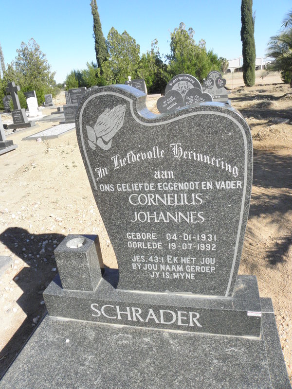 SCHRADER Cornelius Johannes 1931-1992