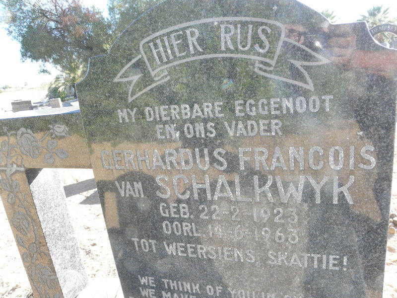 SCHALKWYK Gerhardus Francois, van 1923-1963