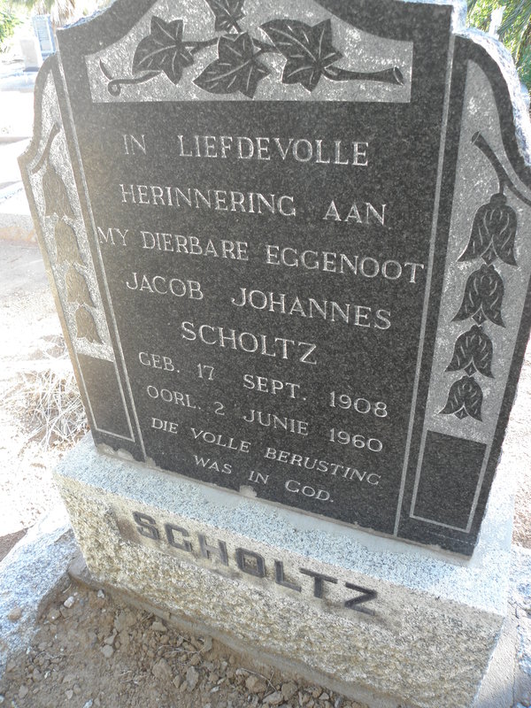 SCHOLTZ Jacob Johannes 1908-1960