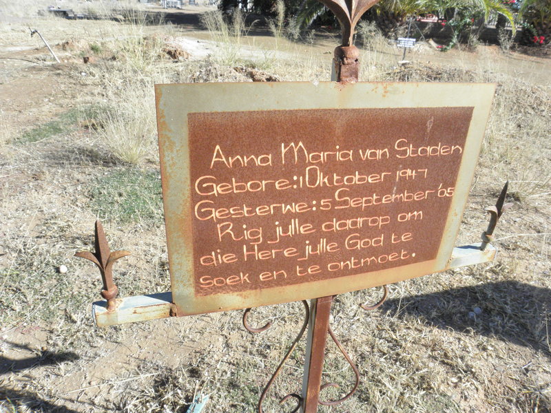 STADEN Anna Maria, van 1947-2005