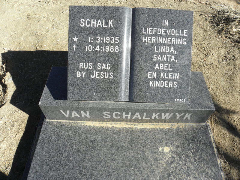 SCHALKWYK Schalk, van 1935-1988