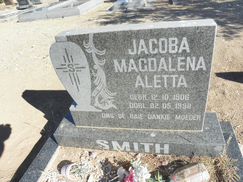 SMITH Jacoba Magdalena Aletta 1906-1998