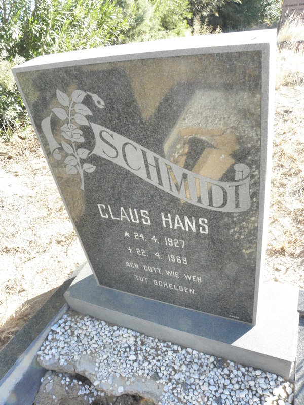 SCHMIDT Claus Hans 1927-1969