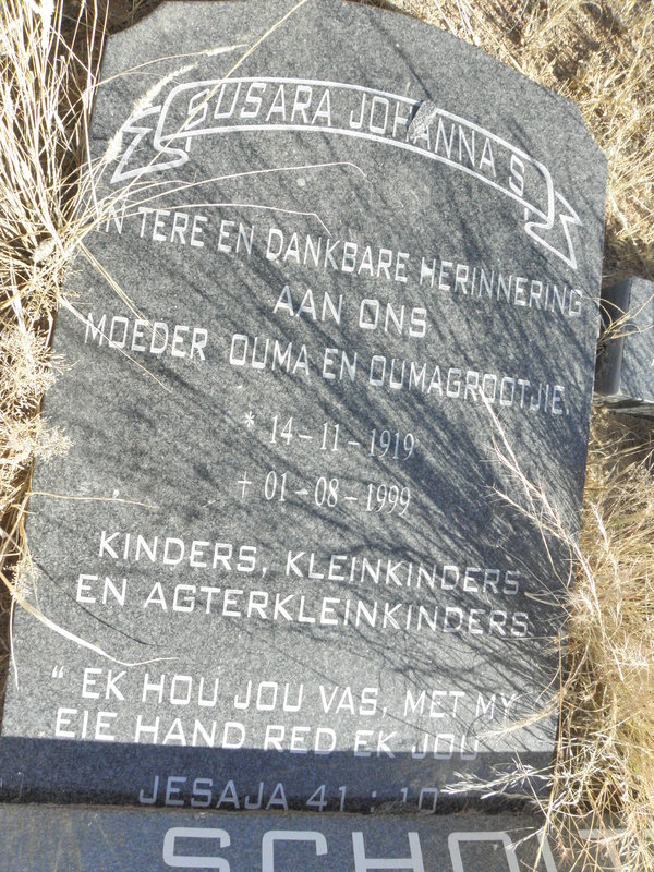 SCHOLTZ Susara Johannas 1919-1999