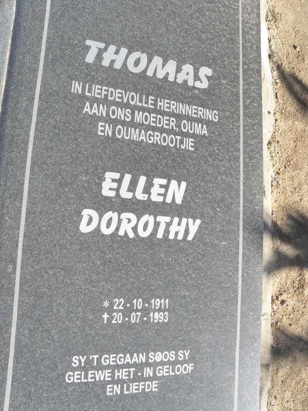 THOMAS Ellen Dorothy 1911-1993