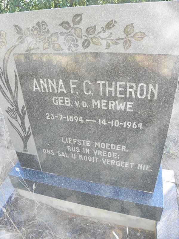THERON Anna F.C. nee v d MERWE 1894-1964