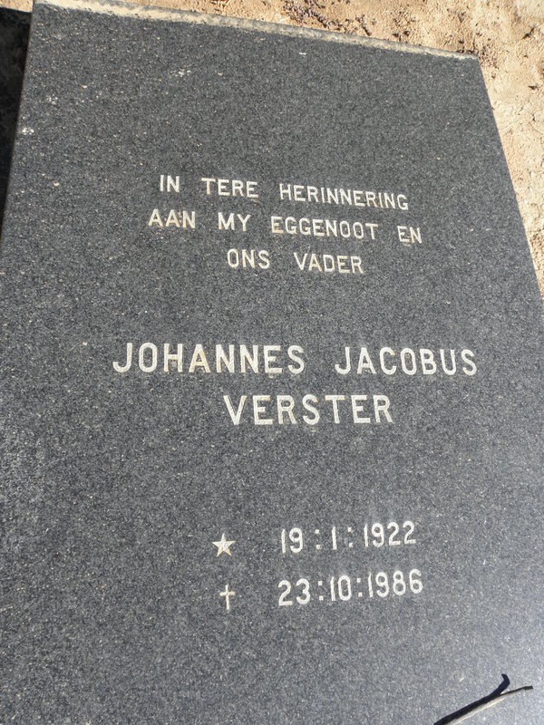 VERSTER Johannes Jacobus 1922-1986
