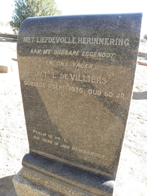 VILLIERS J.T.I., de -1936
