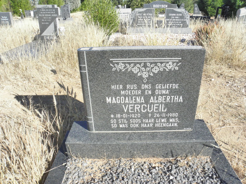 VERCUEIL Magdalena Albertha 1920-1980