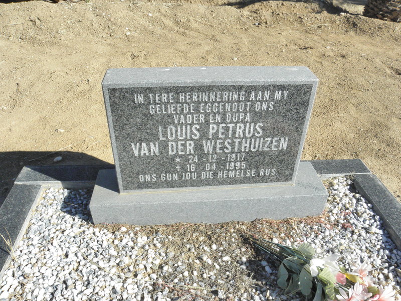 WESTHUIZEN Louis Petrus, van der 1917-1995
