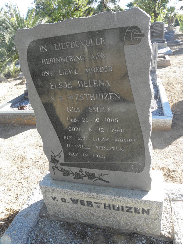 WESTHUIZEN Elsje Helena, v.d. nee SMIT 1885-1960
