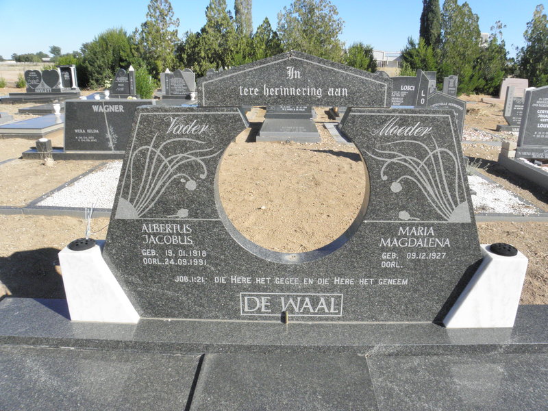 WAAL Albertus Jacobus, de 1918-1991 &amp; Maria Magdalena 1927-