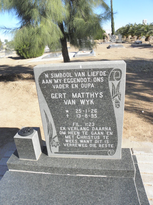 WYK Gert Matthys, van 1926-1995