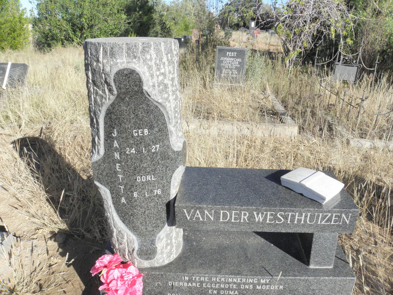 WESTHUIZEN Janetta, van der 1927-