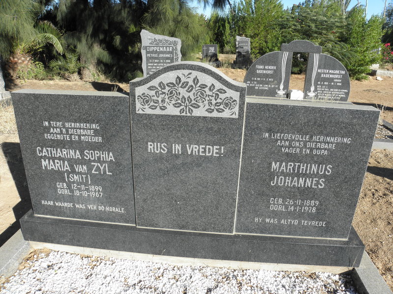 ZYL Marthinus Johannes, van 1889-1978 &amp; Catharina Sophia Maria SMIT 1899-1967
