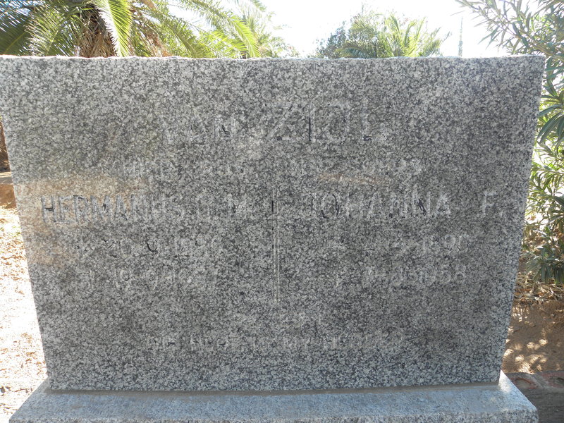 ZIJL Hermanus van 1889-1957 &amp; Johanna F. 1890-1958