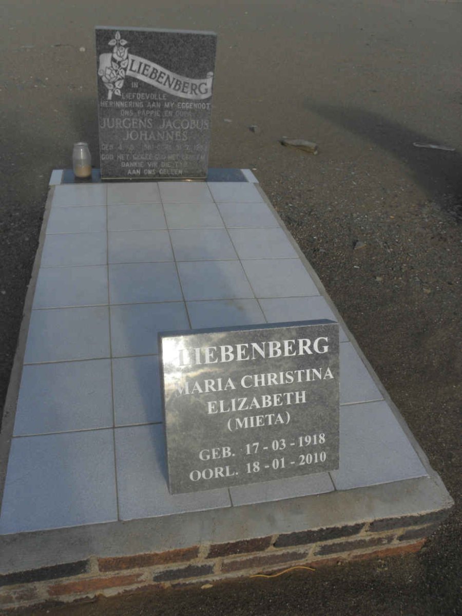 LIEBENBERG Maria Christina Elizabeth 1918-2010