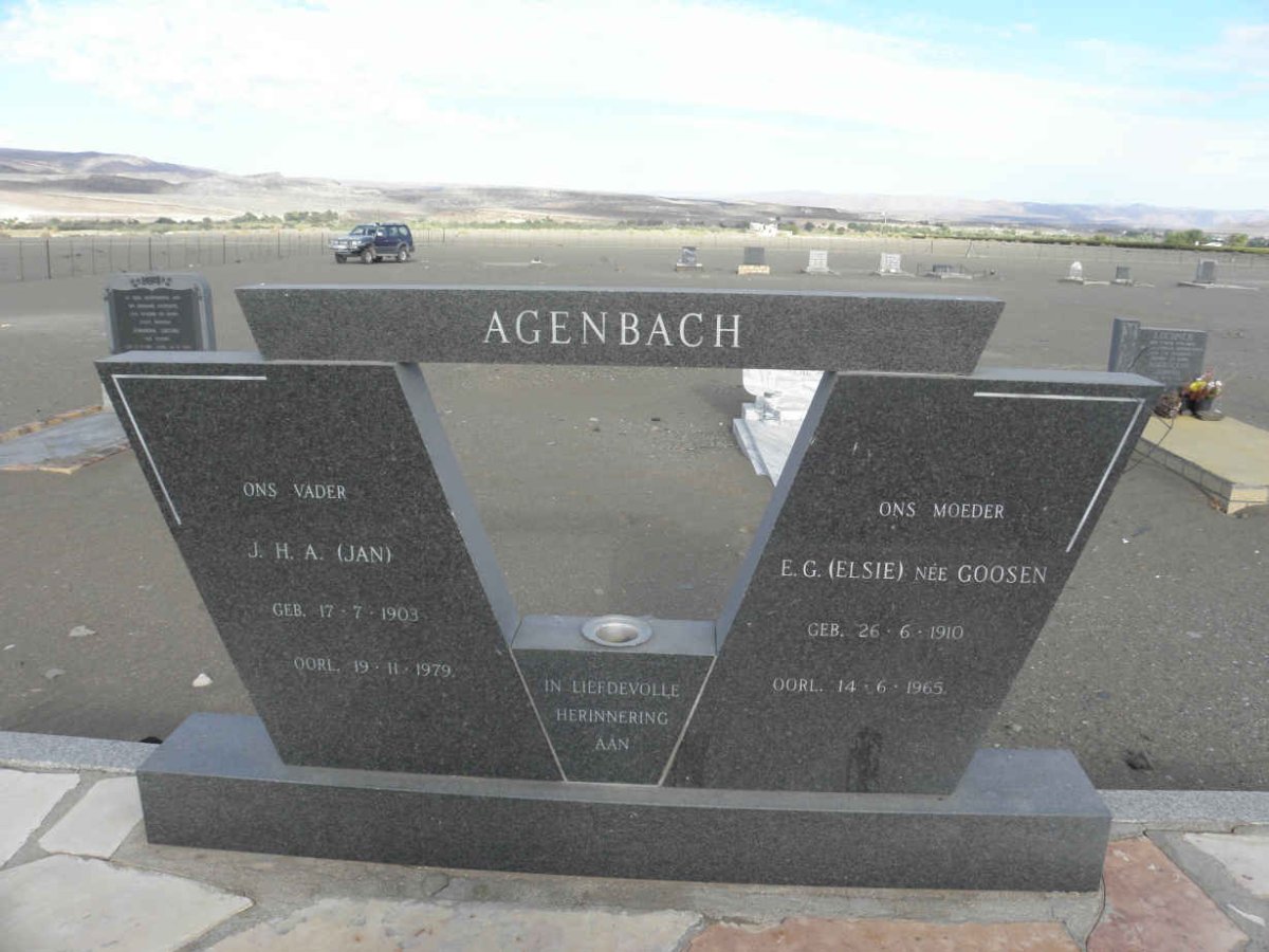 AGENBACH J.H.A. 1903-1979 &amp; E.G. GOOSEN 1910-1965