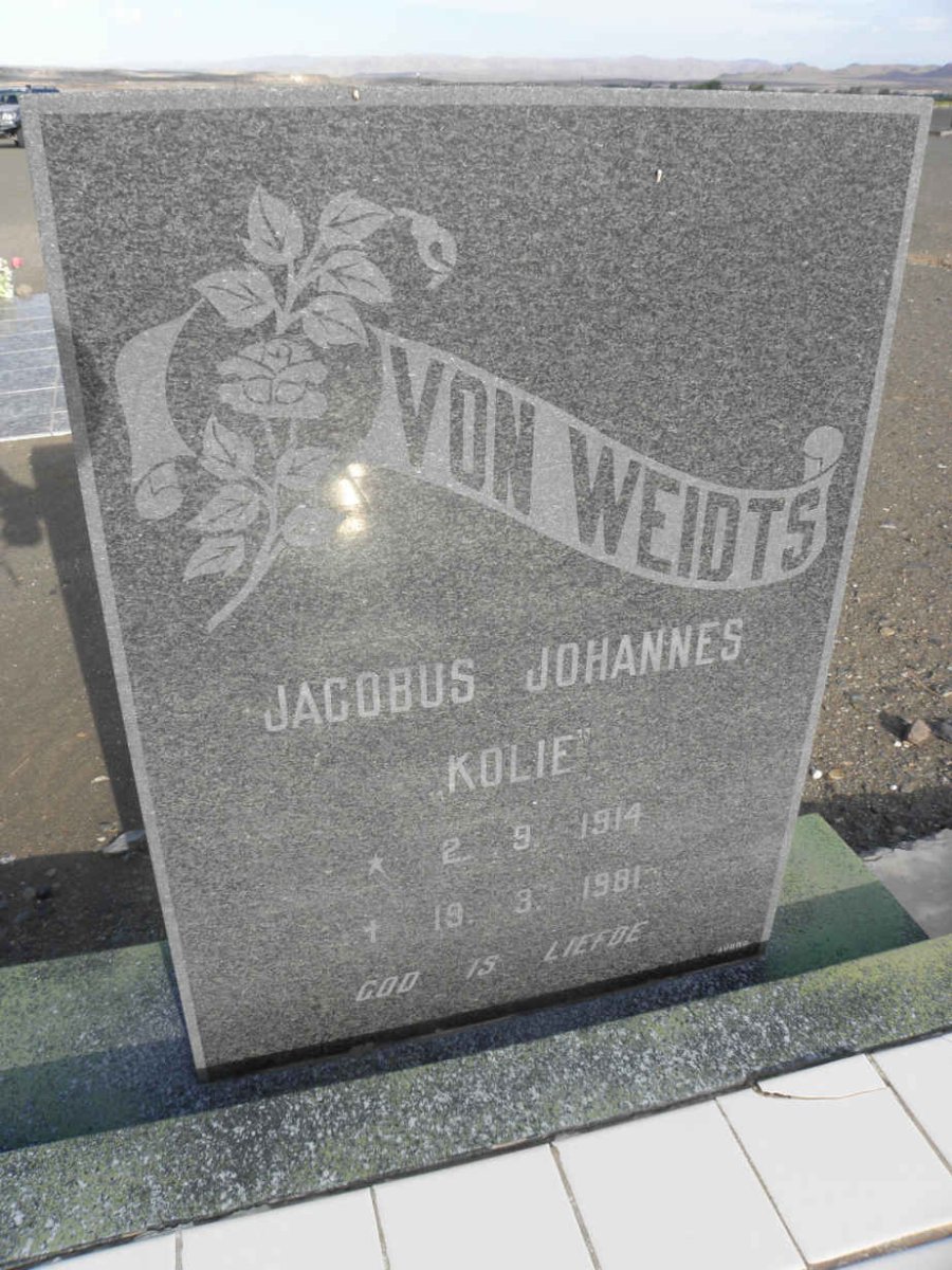 WEIDTS Jacobus Johannes Kolie, von 1914-1981