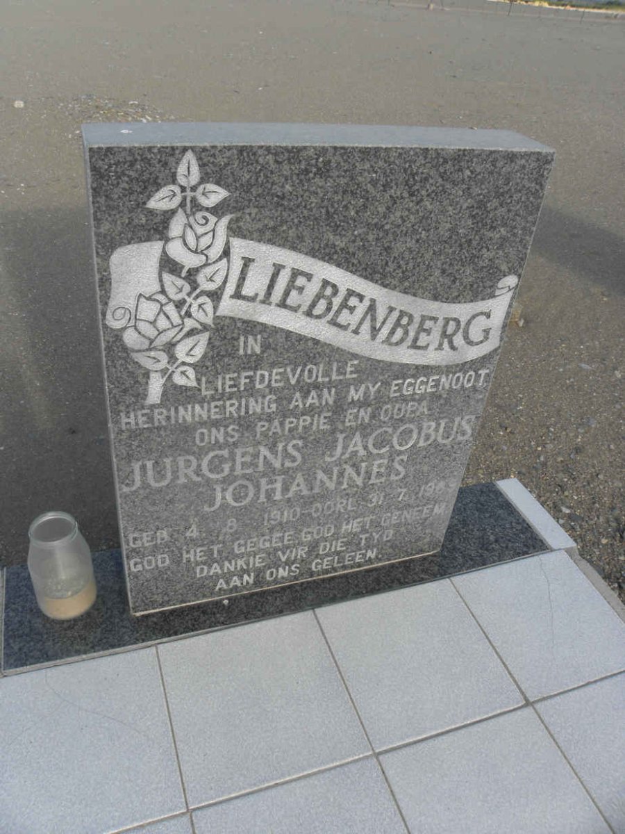 LIEBENBERG Jurgens Jacobus Johannes 1910-1989