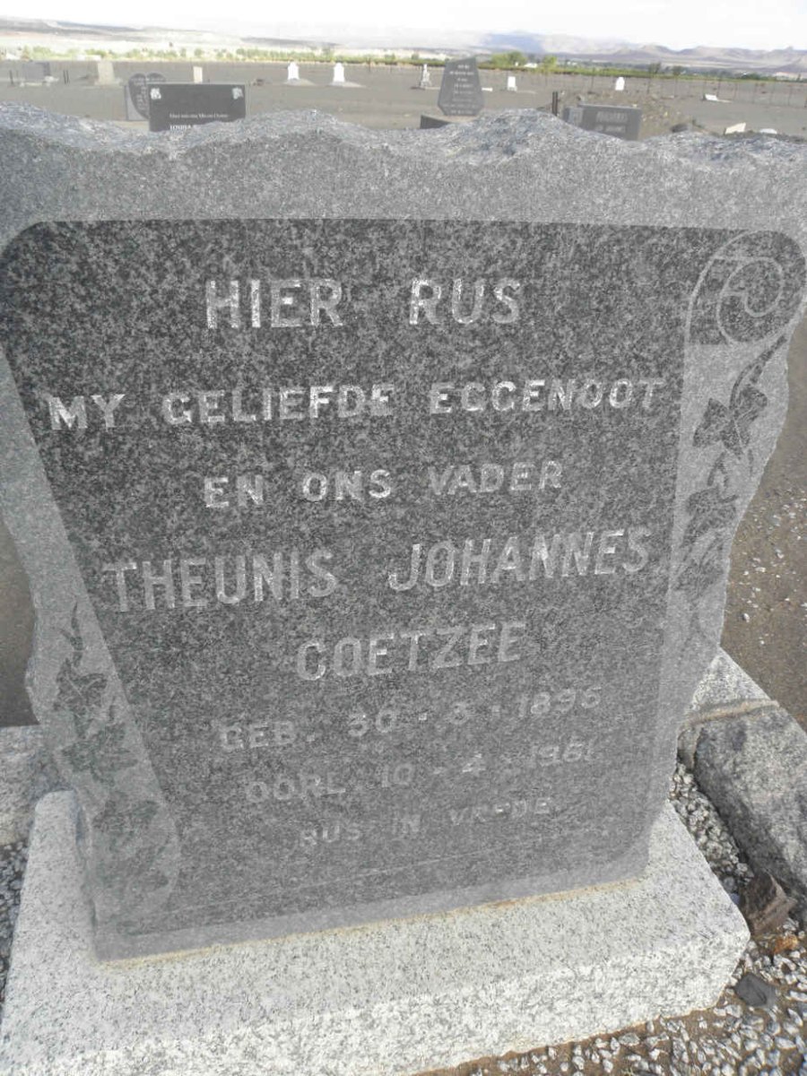 COETZEE Theunis Johannes 1895-1961