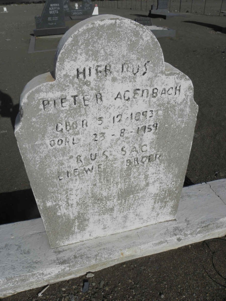 AGENBACH Pieter 1893-1959