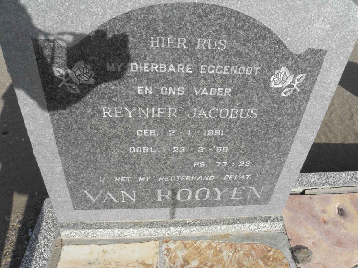 ROOYEN Reynier Jacobus, van 1891-1968