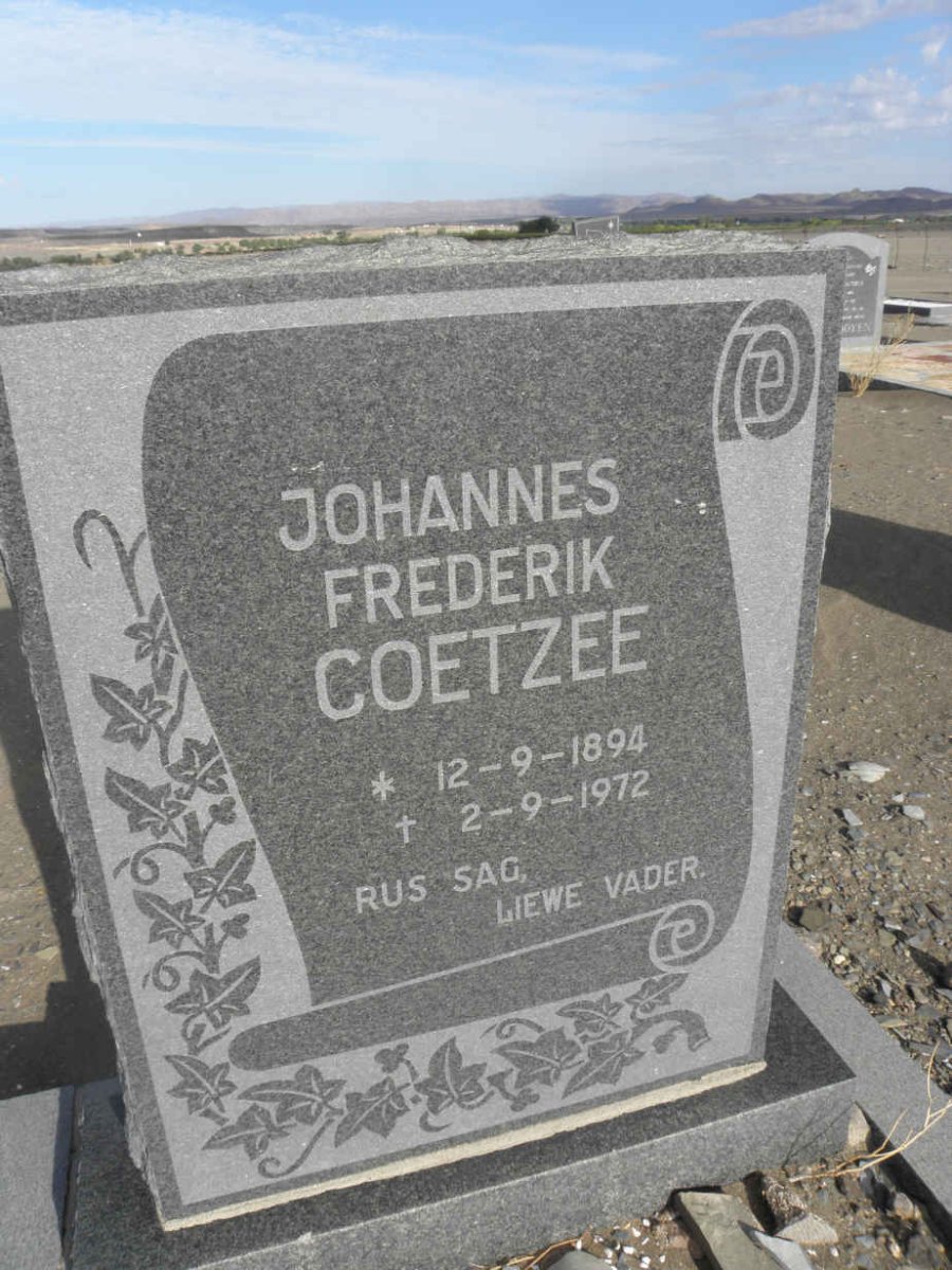 COETZEE Johannes Frederik 1894-1972