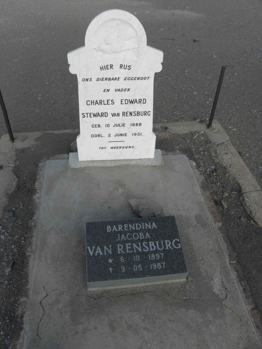 RENSBURG Charles Edward Steward, van 1888-1951 &amp; Barendina Jacoba 1897-1987