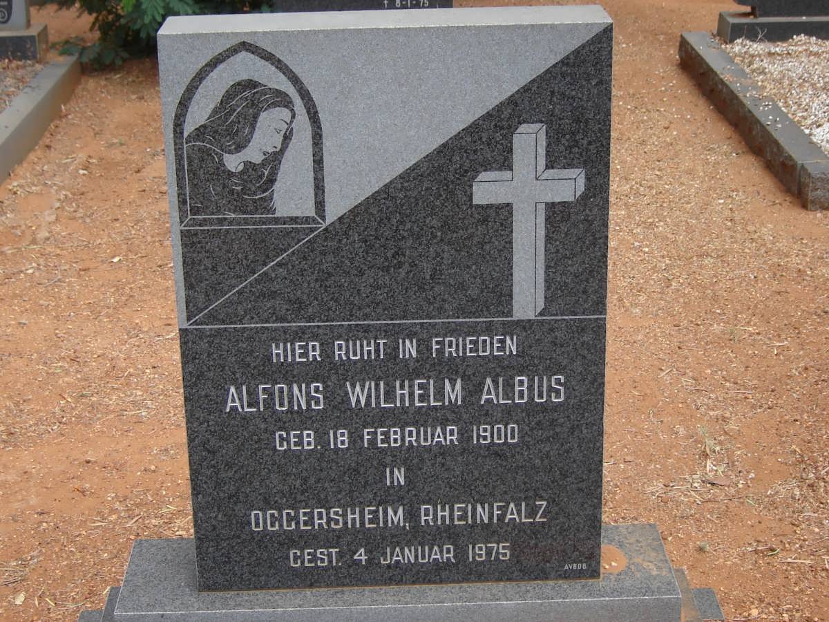 ALBUS Alfons Wilhelm 1900-1975